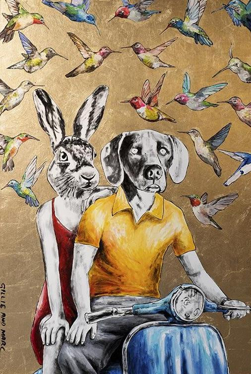 The humming birds hummed love songs around them